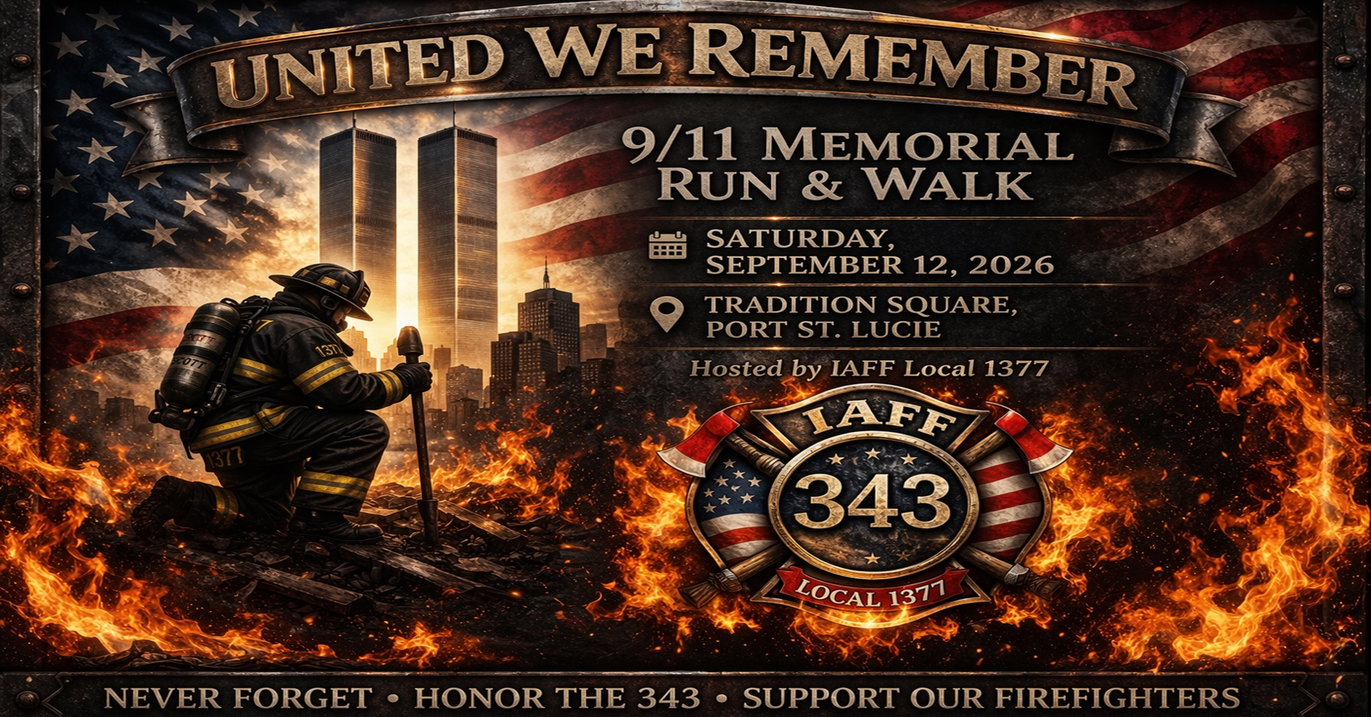 United We Remember 9/11 Memorial Run and Walk official event artwork